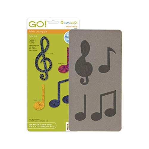 image for Accuquilt GO! Music Medley Fabric Cutting Die. Includes treble clef, q
