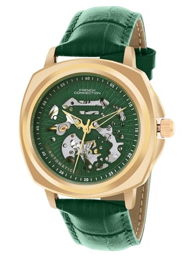 Image of French Connection The Max Automatic Men's Watch Green Leather Strap-FCA03-5