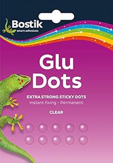 2 Packs of Bostik Bostick Blu Tack Blue Tac Tak Sticki Sicky Glue Adhesive Dots Extra Strength Permanent 64 dots per pack 805811