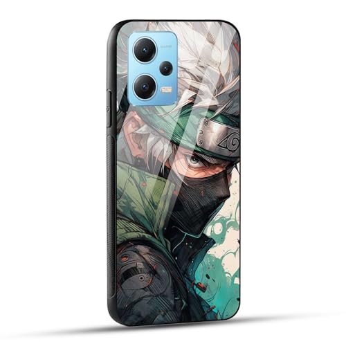 Image of NDCOM for Redmi Note 12 Pro 5G Back Cover, Poco X5 Pro 5G Back Cover Multicolour Cartoon Anime Printed Glass Case