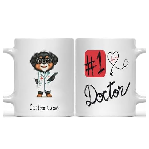 Appenzeller Sennenhund Dog Doctor Mug 11oz – Personalized #1 Doctor Coffee Cup with Custom Name – Gift for Medical Professionals, Graduation, Birthday, Father's Day, Holidays, Christmas dxwOcK