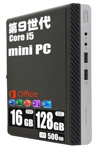 yςݕiz~jPC / 9 Core i5 9500T / 16GB / SSD 128GB + HDD 500GB / MS Office 2019 / Windows 11 / hCu񓋍/ProDesk 400 G5 DM Mini/
