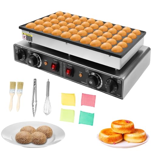 RSPPPJQ Máquina for Hacer Waffles y panqueques con 50 Agujeros, Mini máquina for Hacer Waffles, Antiadherente, eléctrica for Interiores con 1700 W de Potencia for panqueques y Waffles.