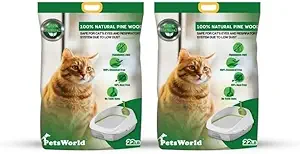 PETSWORLD 100% Natural Pine Wood Cat Litter – 44 lbs