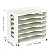 bimiti 11x17 Paper Storage Organizer with 7 Compartments, PVC A3 Construction Paper Organizer for Desk Vertical Scrapbook Storage File Holder Letter Tray for Office, School & Home - Space-Saving