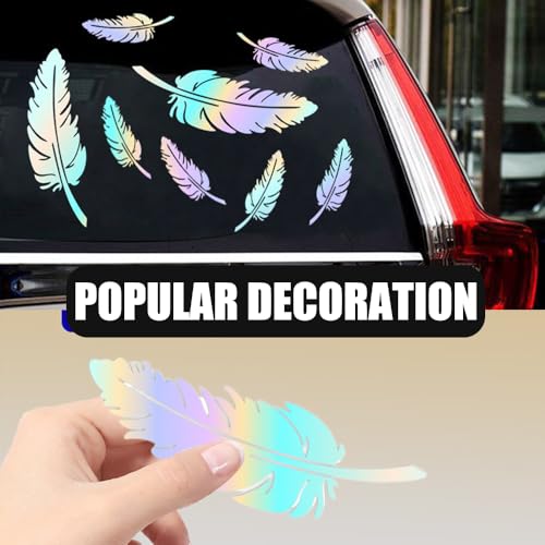 Image of Ouliget Car Stickers Feathers Cover Scratches,Scratch Repair Decoration Vinyl Decals,Car Decoration Mirror Sticker Laptop Wall Decal,Gradient Color