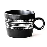 linova® Große Tasse 500ml | XXL Jumbotasse als große Teetasse, Suppentassen mit Henkel, Kaffeetasse groß oder Cappuccino Tassen groß | schwarz