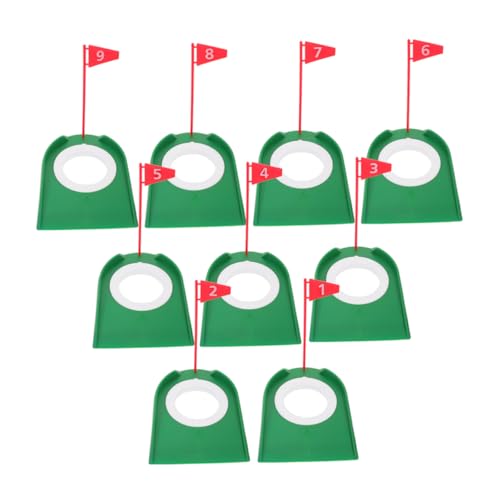 POPETPOP Golf Training Tool Set 9 Pcs Putting Cup Flag for Accurate Indoor/Outdoor Practice