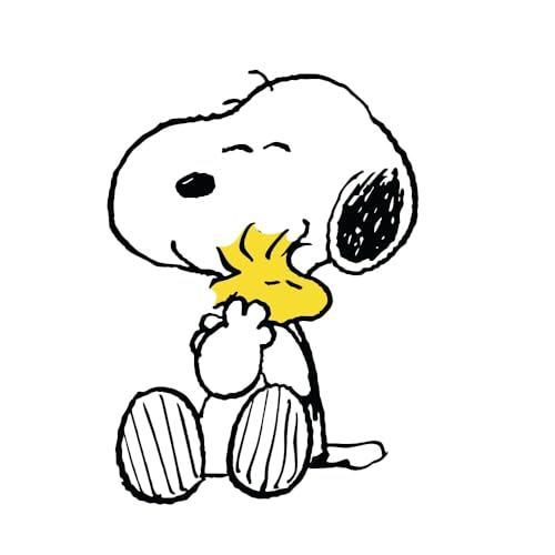 Snoopy Hugging Woodstock Adhesive Vinyl Decal Cute Snoopy Weather Resistant Sticker for Car MacBook & Phone Case (4.5 x 3.5)