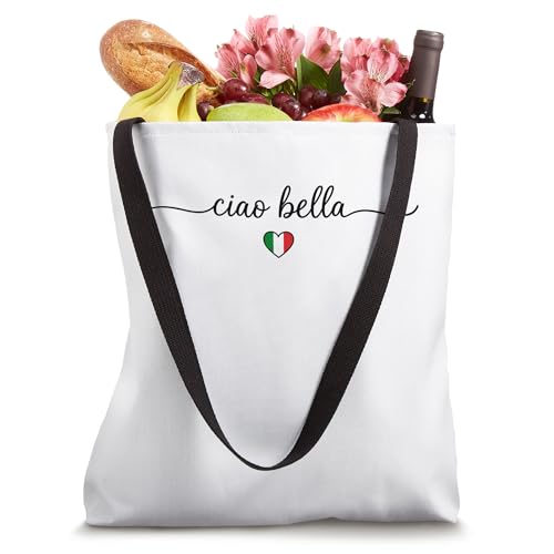 Bolso tote Ciao Bella con diseño de corazón y bandera italiana, recuerdo de Italia miniatura 4