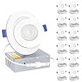Ensenior 12 Pack 4 inch Gimbal Led Recessed Light with Junction Box, 90° Adjustable Directional Eyeball Lighting, Dimmable, 2700K/3000K/3500K/4000K/5000K, 900LM, 9W=85W-ETL&FCC Certified