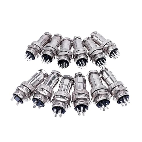 Conector metálico circular GX20 de 8 pines en formato macho y hembra rápido 3