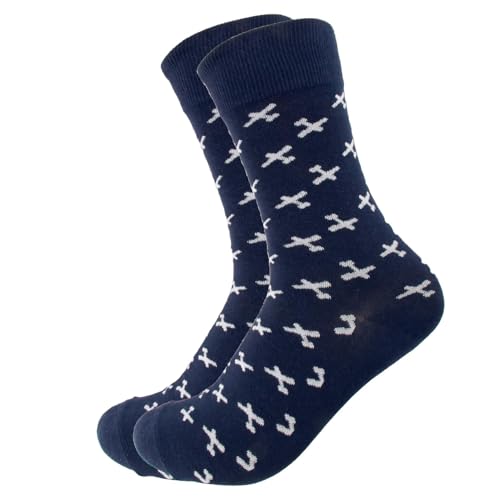 Funny Plane Socks Gift for Him Novelty Travel Socks Unisex Airplane Sock Size 5-8 UK Blue Fun Novelty Travel Sock Unisex Ankle Socks Present for Him Men Dad Work, 1 Pair