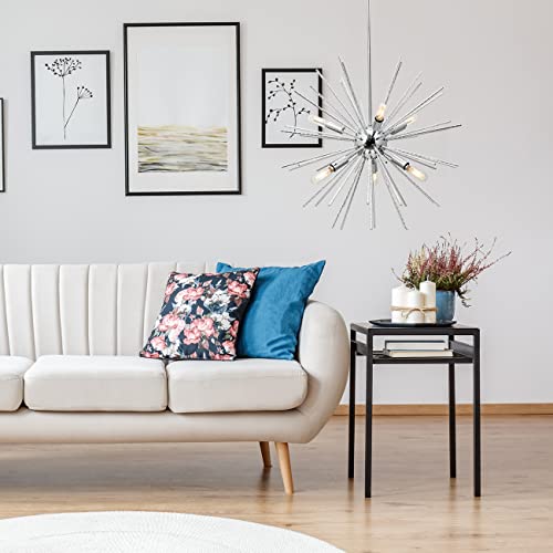 Modern Chandeliers, 6 Lights Sputnik Chandeliers Sparkling Aluminum Rod Firework Pendant Lighting Ceiling Light Fixtures, Ideal For Kitchen, Dining Room, Living Room, Coffee Bar #TOP1