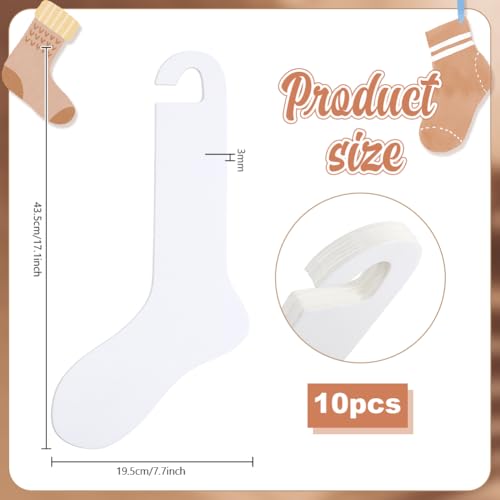 PH PandaHall 10pcs Cardboard Sock Inserts White Long Sock Display Cards, 17x7.6 inch Socks Liner Paperboard Hanging Boards Organizer for Small Business Store Home Use by PH PandaHall - Image 2