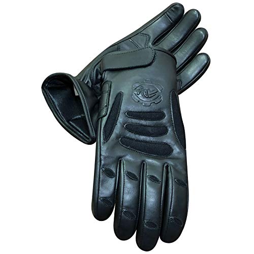 Gants de moto en cuir avec doigts complets ADM 9014 antichoc M - 5