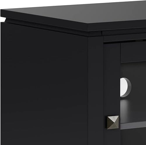 Miniatura 5 de Soporte Cosmopolitan de SIMPLIHOME de madera maciza negra de 48 pulgadas para televisores de hasta 50 pulgadas de ancho