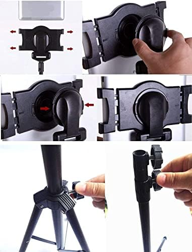 BNTTEAM Portable Universal Floor Tablet Tripod Mount Stand with bracket holder adapter for all 7" to 10" Tablets,Rotatable 360°Height Adjustable Displays Photos Movies Videos + BAG