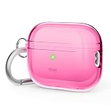 【elago】 AirPods Pro2 対応 ケース カラビナ 付 耐衝撃 クリアケース 透明 クリア カバー AirPods Pro2ケース [Apple AirPods Pro 2 アップル エアポッツプロ2 第2世代 MQD83J/A MTJV3J/A 対応 ] CLEAR HANG CASE ネオンホットピンク