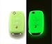 9 moon Silicone Luminous Remote Flip Key Protecting Key Case Cover Fob Holder 3 Buttons For VW Volkswagen,Blue