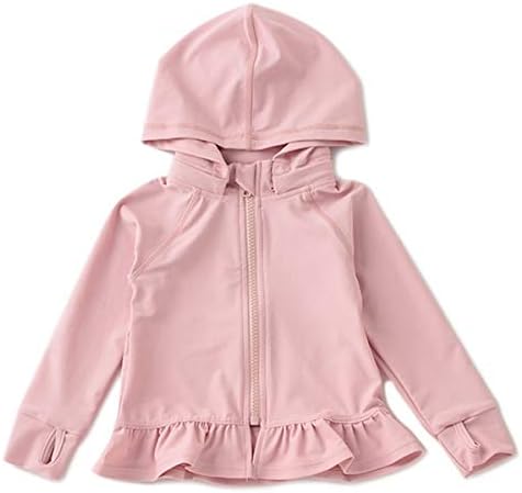 Amazon プティマイン Petit Main Uvケア 裾フリル無地ラッシュガード Swim ピンク 90 02 ガールズ 通販