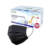 G-BOX Kids Face Masks, Children's Face Masks Disposable, 3-Layer, Cute Cartoon Patterns(100-pcs) (Charcoal Black)
