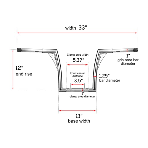 WSays 10" Rise Ape Hangers Handlebar 1-1/4" Diameter Bar Compatible with Harley Sportster XL 1200 883 Touring Road Glide Road King Softail Dyna Models, Chrome by Wsays - Image 4