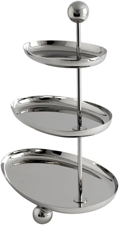 Ellipse 3-Tiered Serving Stand – Modern Resin and Metal Tiered Tray for Appetizers, Desserts, Fruit, and Party Entertaining