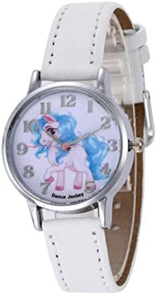 Girls Unicorn Wrist Watch Leather Band Analog Display Quartz Watch Xmas Gift