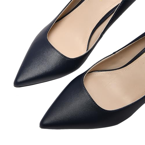 Image of Women's Closed Toe High Heels Dress Pointed Toe Wedding Pump Shoes Prom Bridal Work Office Pumps for Women
