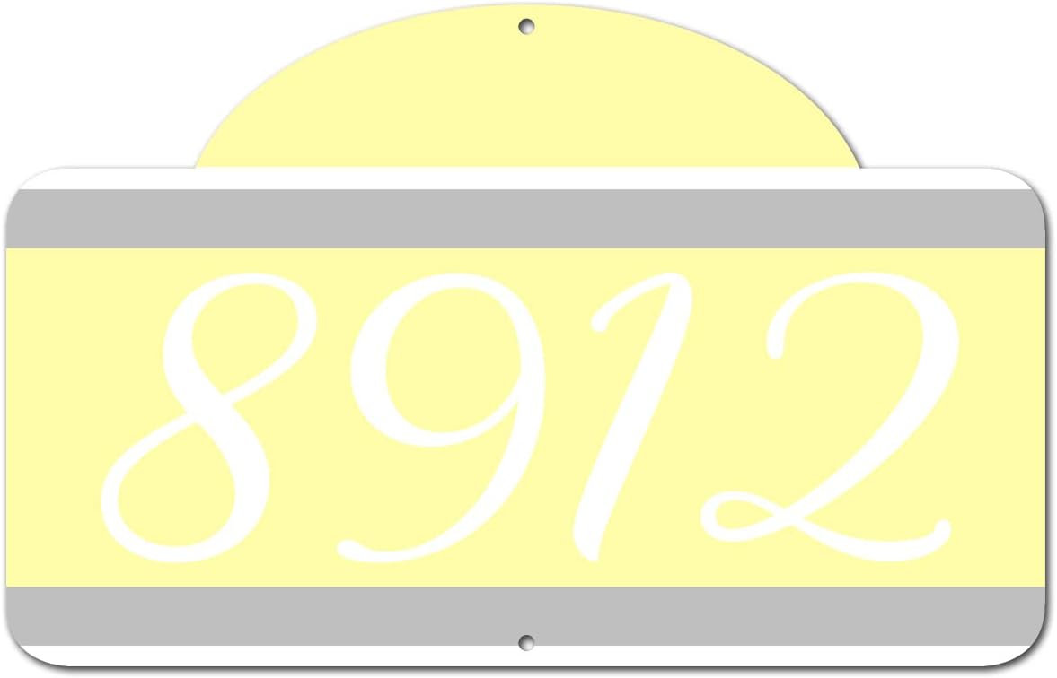 VWAQ Custom Aluminum Plaque Home Address Numbers Sign - Single Sided and Reflective Pre-Drilled Holes - AS4S7 Vertical (Green)