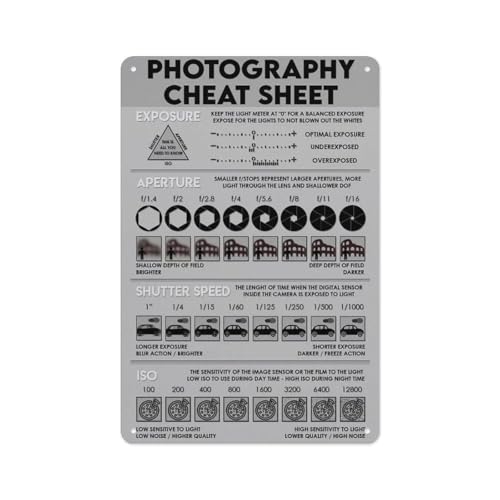 Aluminum Sign Photography Cheat Sheet Poster Study Guide Gif Wall