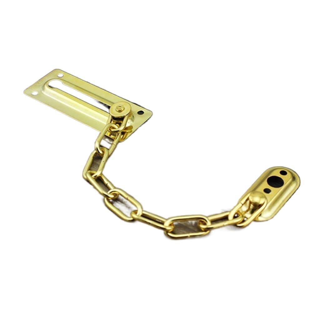 Lkfjnhepf Golden Door Chain Stainless Steel Door Chain Guard Lock Slide Bolt For Home Hotel Dorm Entrance Security(Golden)