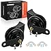 A-Premium 2 Pack Snail Horn High & Low Universal Electric Horns - 12V 110dB - Compatible with most Car, Trucks, Scooter, Motorcycles, Special Vehicles, 80mm