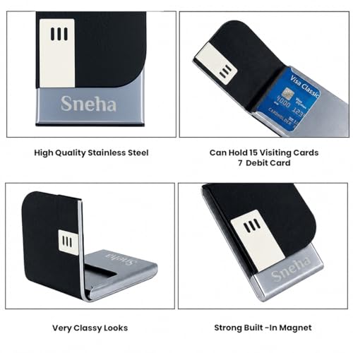 Image of Giftana 6 in 1 Premium Laptop Bag with Personalized Diary and Pen, Keychain, Card Holder, Mobile Stand with Name, Customized Gift for Husband, Father, Employee Welcome Kit, Corporate Gift for Employees (Black )