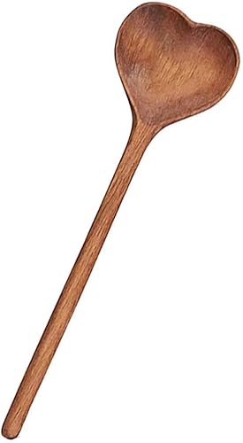 PRETYZOOM Cuchara de madera con forma de corazón, cuchara mezcladora de madera, espátula de corazón de amor, cucharas de servir para cocinar,
