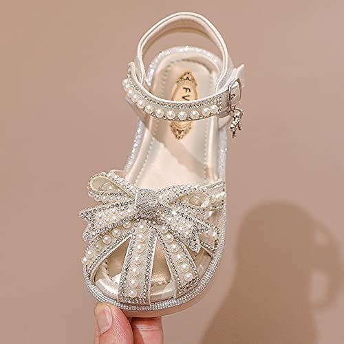 Girls Sandals Leather Soft Closed Toe Cute Flat Dress Sandals Strappy Summer Shoes Toddler/Little Kid/Big Kid (Pink, 7 Toddler)3