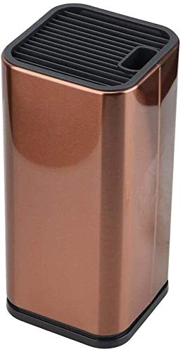 Cuchillo de barra bloque oro rosa para organizador de cocina elegante