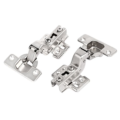 Aexit Cerniera per porta 'armadietto incassato a scomparsa, lunghezza 107mm, tono argento 2pz ID: 152538