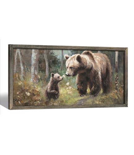Décoration murale ours en bois rustique pour créer une ambiance chalet dans votre chambre