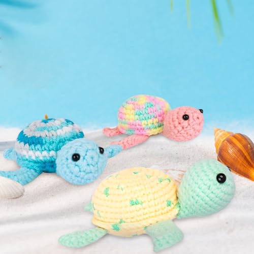 UXORSN Crochet Kit for Beginners Adults 3 Pack Turtle Family Crochet Animal Starter Kits Complete Knitting Supplies with Yarn Hooks Step-by-Step Instructions Video Tutorials DIY Craft Gifts - Image 7