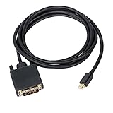 XMSJSIY Adaptateur Mini DP/Mini DisplayPort vers DVI, haute vitesse Mini DP mâle vers DVI-D 24+1 mâle convertisseur vidéo numérique câble 2 m