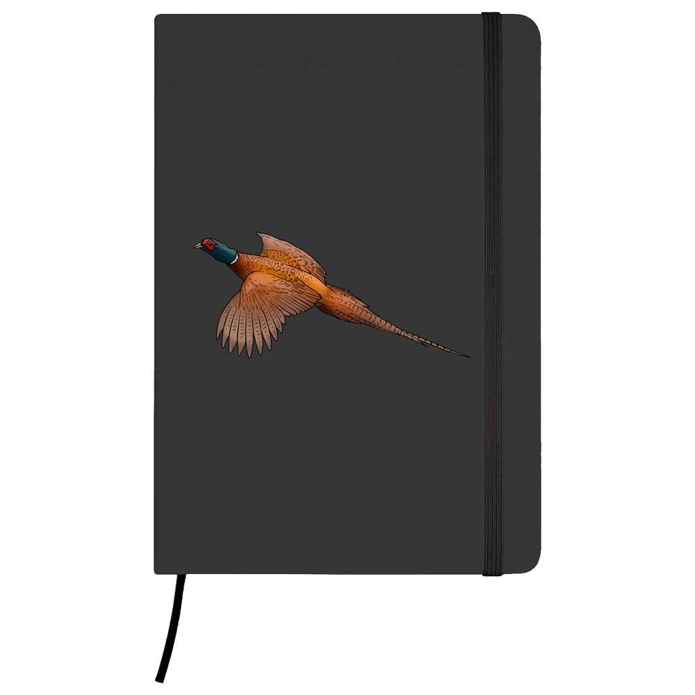 Azeeda A5 'Flying Pheasant' Black Hardcover Ruled Notebook (NB00041159)