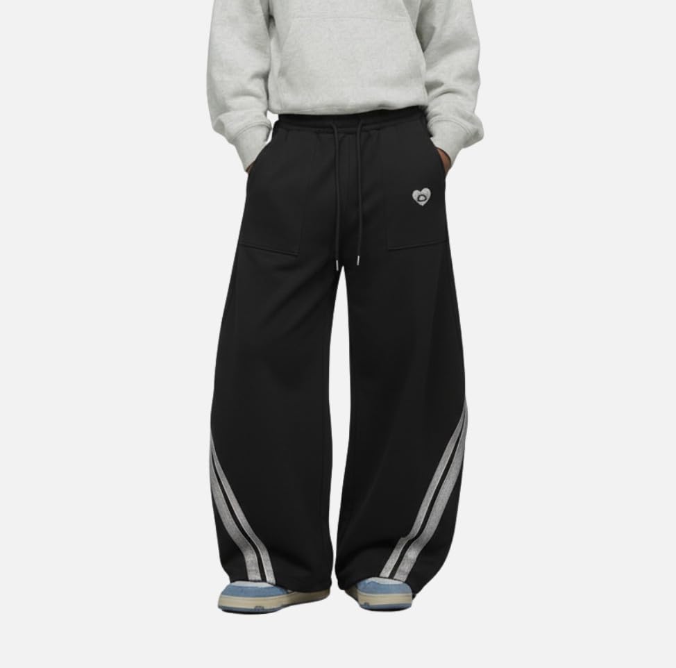 Aelfric Eden Baggy spodnie do biegania, męskie spodnie treningowe, damskie Y2K, spodnie sportowe, szerokie nogawki, uniseks, spodnie rekreacyjne, modne spodnie dresowe, spodnie dresowe, długie spodnie