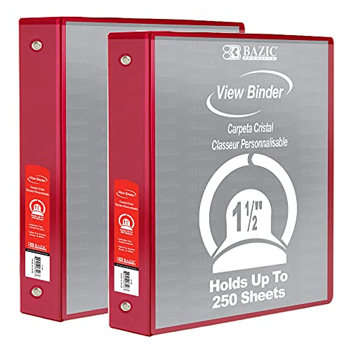 Classeur 3 anneaux rigide rouge BAZIC lot de 2 pour la gestion de dossiers durables