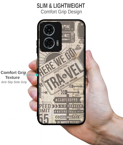 Image of Travel Design Premium 2D Printed Metal Back Case Cover for Motorola Moto G34 5G / G45 5G