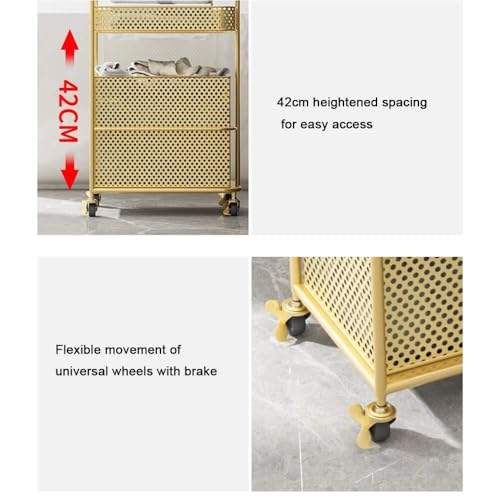 Carrello portaoggetti a 3 ripiani, in rete metallica, per cucina, bagno e lavanderia, soluzione salvaspazio versatile per casa e ufficio