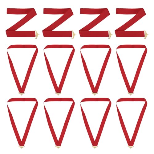 Ruban de récompense vierge rouge en polyester PATIKIL avec clip pour fête lot de 12
