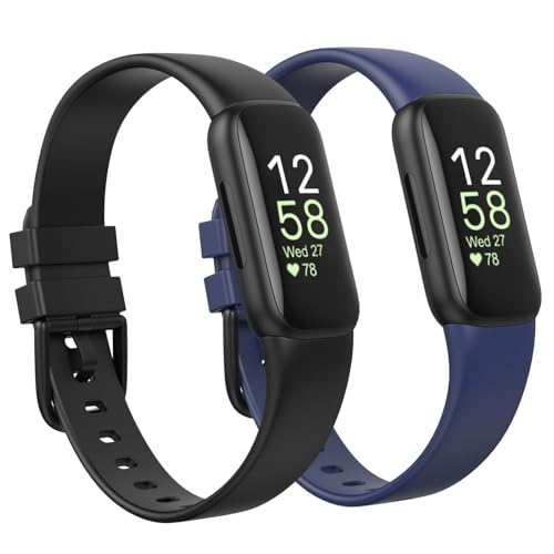 2�{�p�b�N �h���o���h Fitbit inspire 3 ���f�B�[�X �����Y �N���V�b�N �\�t�g �X�|�[�c �����p���X�g�o���h �j�����p (�u���b�N/�l�C�r�[�u���[ S 5.5�C���`~7.1�C���`)