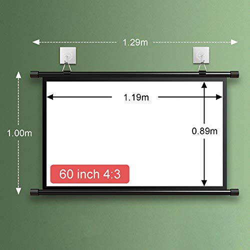 Pantalla proyector portátil manual 60 pulgadas 4:3 miniatura 7